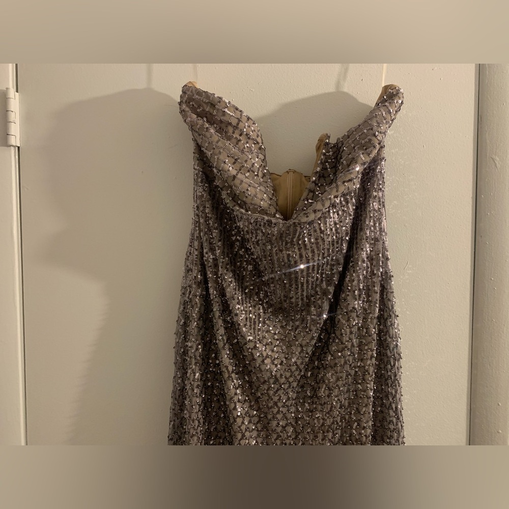 Sliver Beaded and Sequin Gown